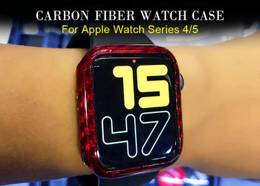 Vỏ đồng hồ Apple bằng sợi carbon màu đỏ nhẹ 44mm