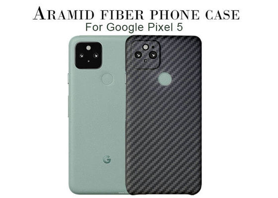 Vỏ điện thoại sợi Aramid màu đen cho Google Pixel 5 Vỏ bằng sợi carbon