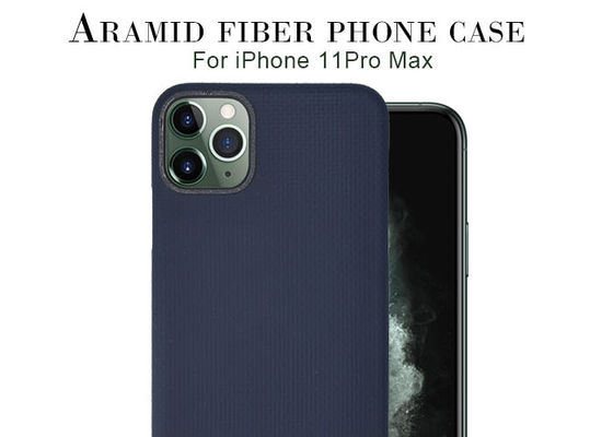 Vỏ bằng sợi carbon màu xanh cho iPhone 11 Pro Max Aramid Fiber Case