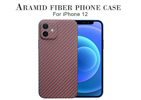 Vỏ điện thoại sợi  Carbon Aramid màu đỏ cho iPhone 12