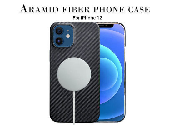 Thiết kế vòng nhựa Aramid Fibre Vỏ điện thoại màu đen với tấm kim loại