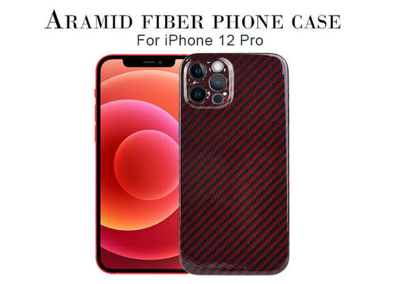 Vỏ bằng sợi carbon Aramid màu đỏ bóng hoàn thiện iPhone 12 Pro