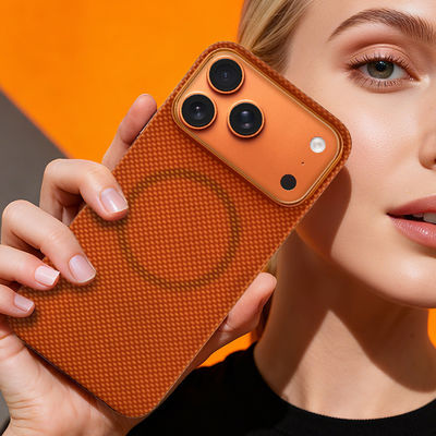 Ốp lưng điện thoại di động sợi carbon aramid cao cấp với khung kim loại cho iPhone 17 Pro Max