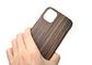 Vỏ điện thoại bằng gỗ mun khắc vân tay iPhone 11